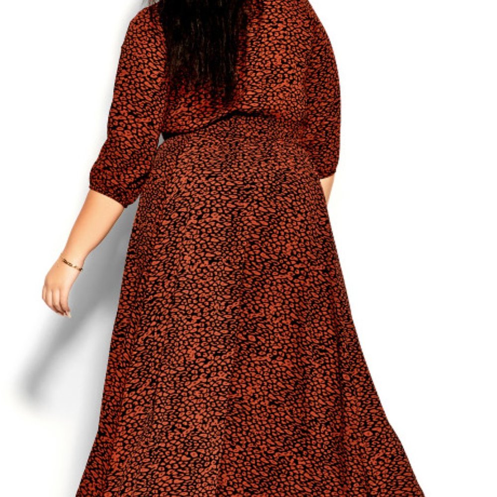 NWT City Chic Leopard Print Maxi Dress - Picture 2 of 8
